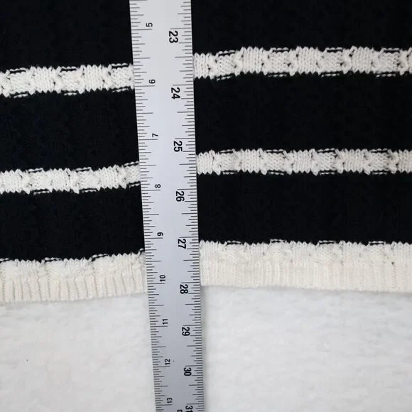 Joan Rivers Black/Natural Striped Knit‎ Tank Top Cotton 2X - Picture 5 of 9